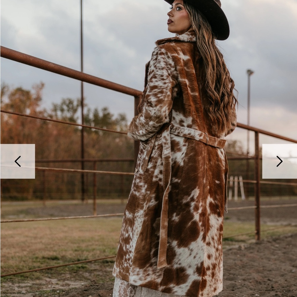 Women's Cowhide Leather Trench-coat